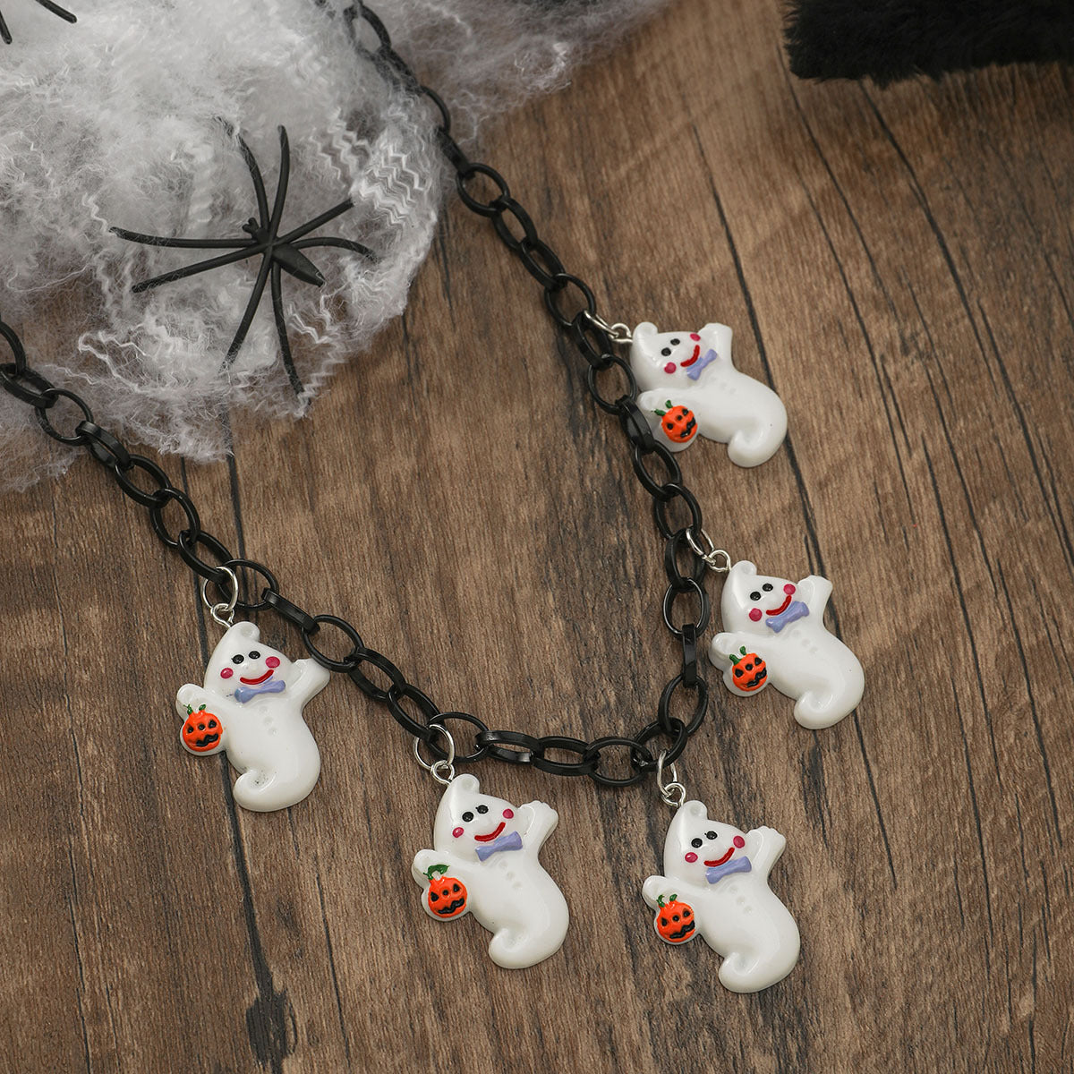 Wholesale Halloween Pumpkin Ghost Pendant Collarbone Chain