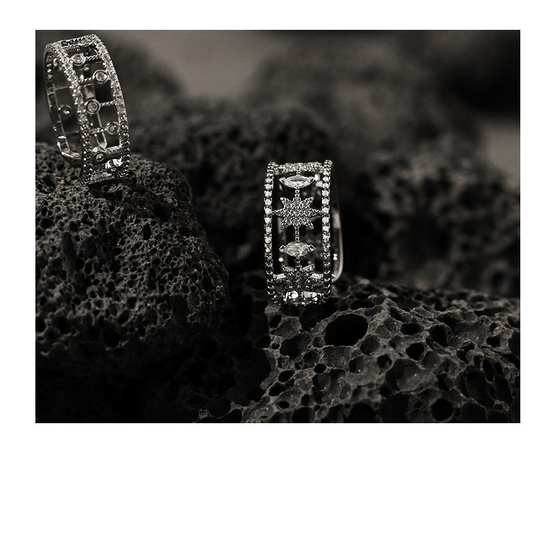 Wholesale Zircon Inlaid Star Circle Open Ring