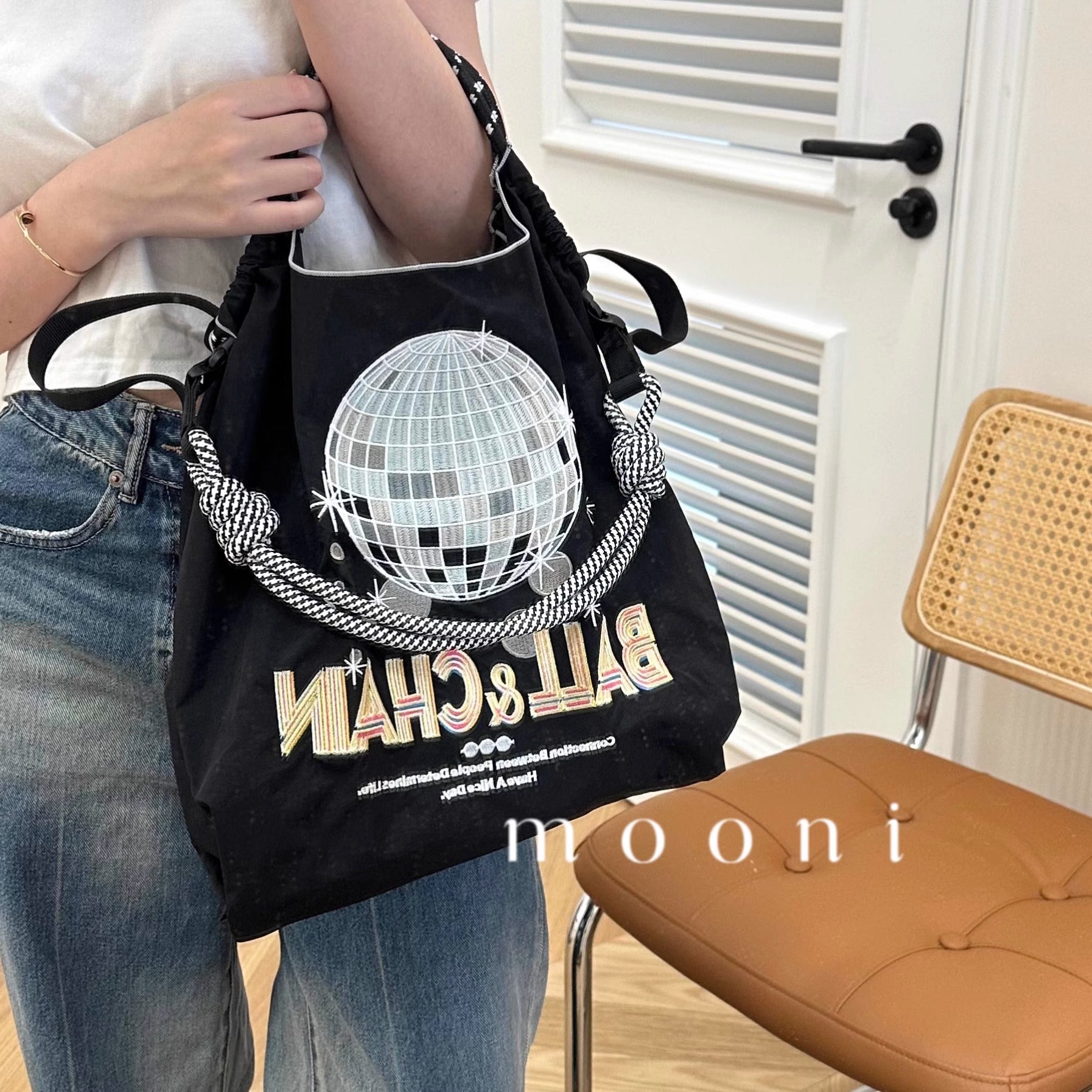 Wholesale Reflective Ball Embroidery Eco-friendly Shopping Bags