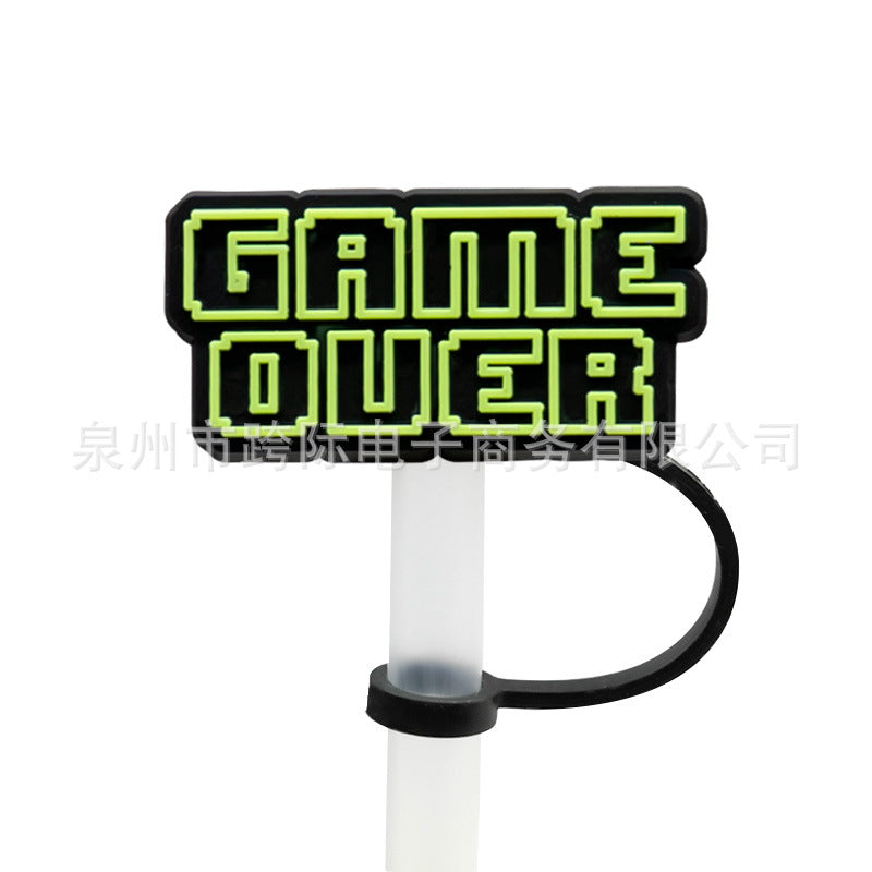 Wholesale 10pcs Game Style Straw Cap Silicone Dust Plug Cute Anime Party Casual Decorations