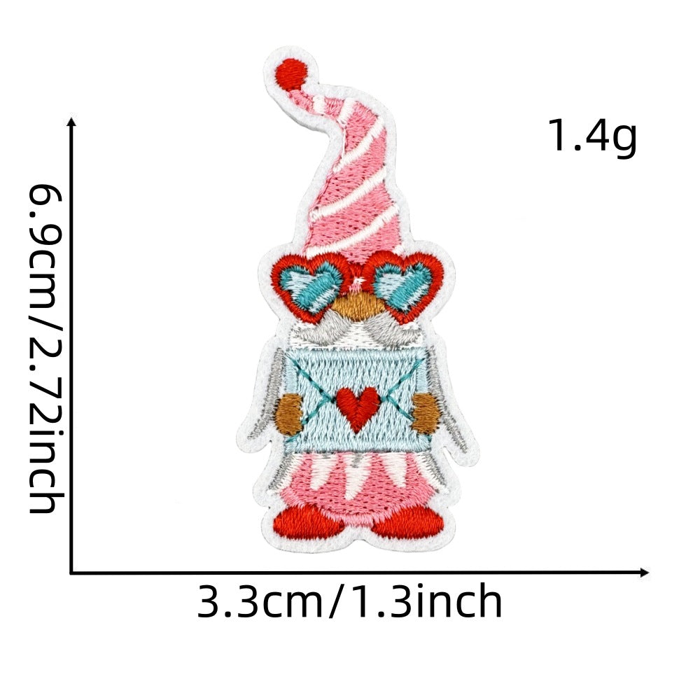 Wholesale Embroidered Iron On Patch Pink Valentine Hearts Cute Bear Design Wedding Scrapbook Decor Fashion DIY Accessory