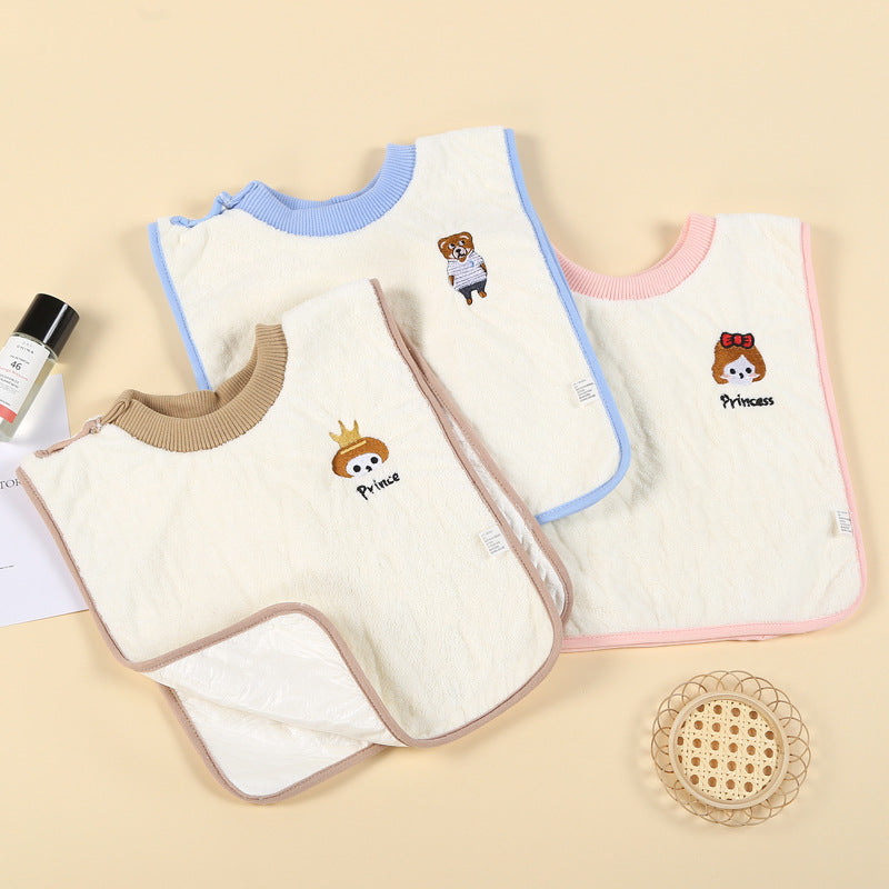 Wholesale Coral fleece children's wash towel face brushing waterproof bib baby children's face bib multifunctional saliva towel