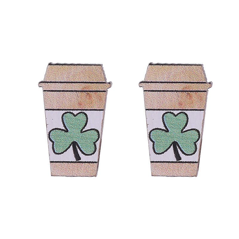 Wholesale Carnival Masquerade Party Clover  Mardi Gras Earrings