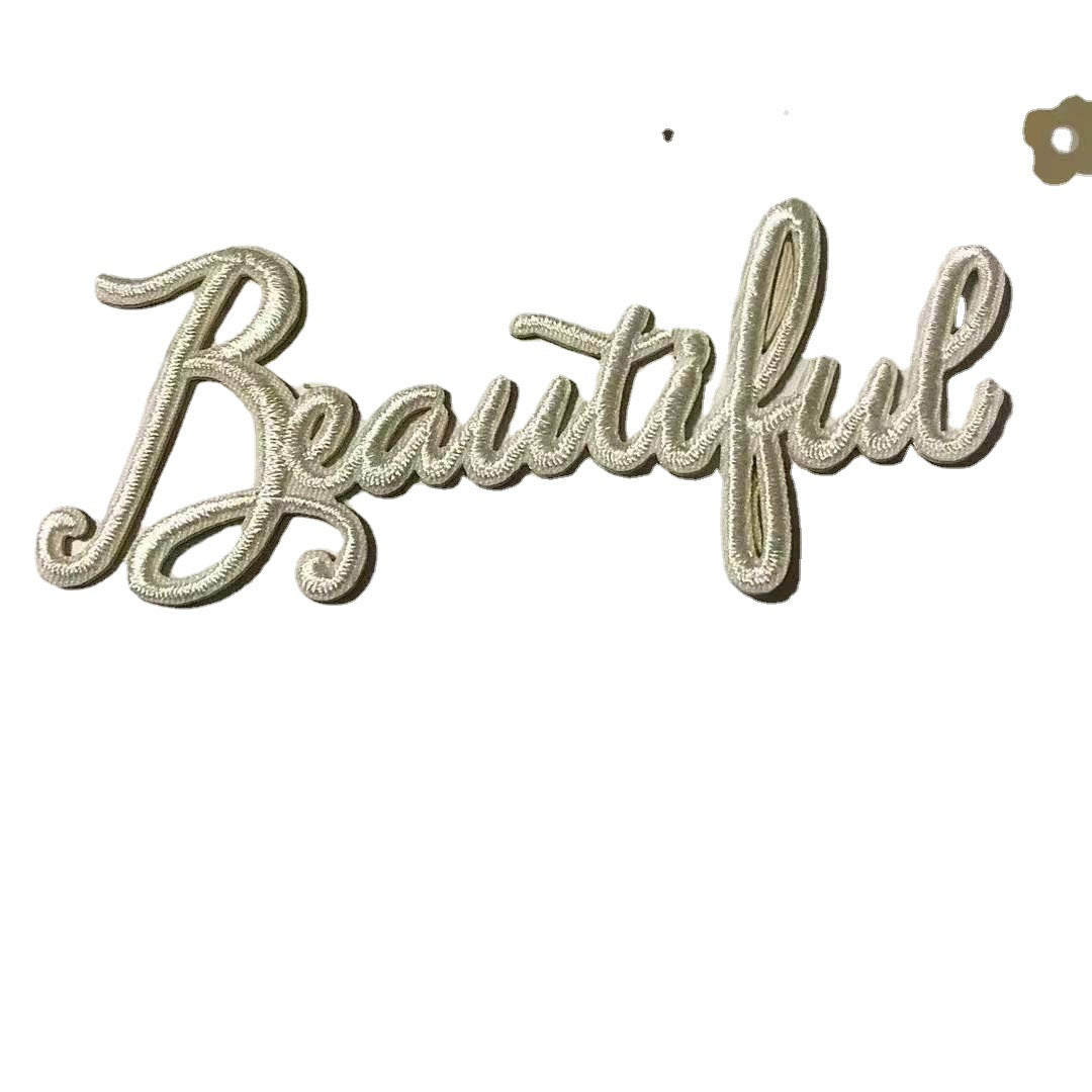 Wholesale New English letter embossed personalized embroidery patch