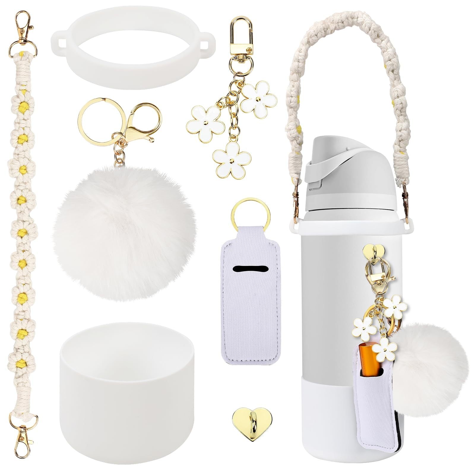 Wholesale Silicone Ring Grid Lipstick Bag Pendant Bow Set Water Cup Accessories