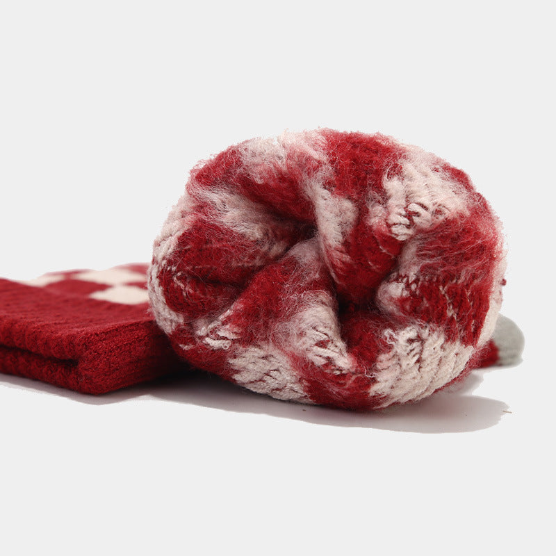 Wholesale Core-spun Yarn Autumn and Winter Cold Protection Warm Hats Scarves Gloves Sets