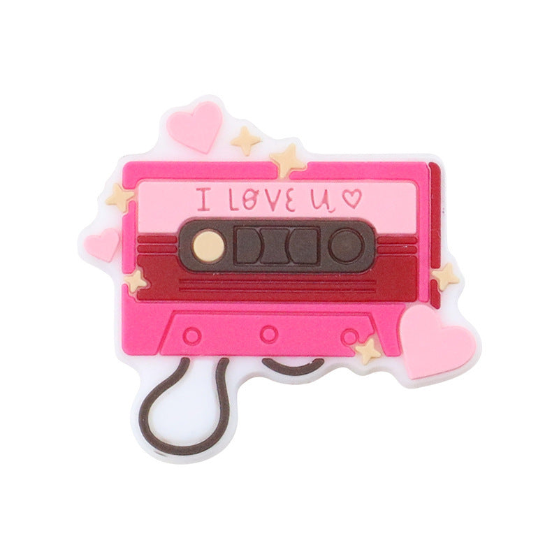 Wholesale Random 100pcs  Valentine' s Day Series Silicone Beads Focal Beads