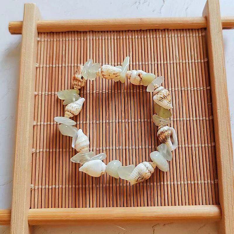 Wholesale Natural Crushed Amethyst Conch Shell Bracelet