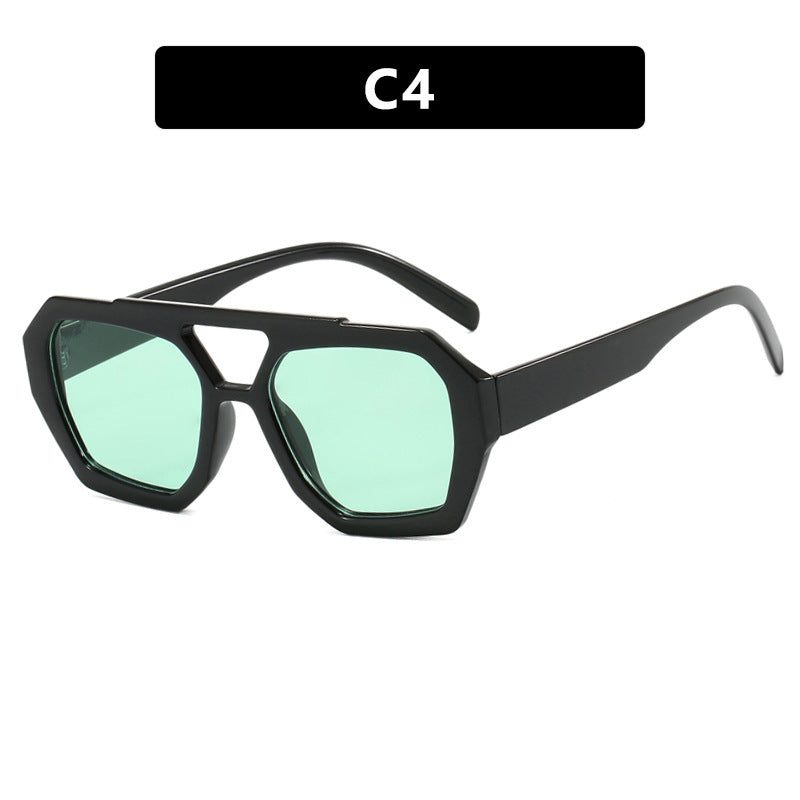 Wholesale of Irregular PC Sunglasses with Double Beams