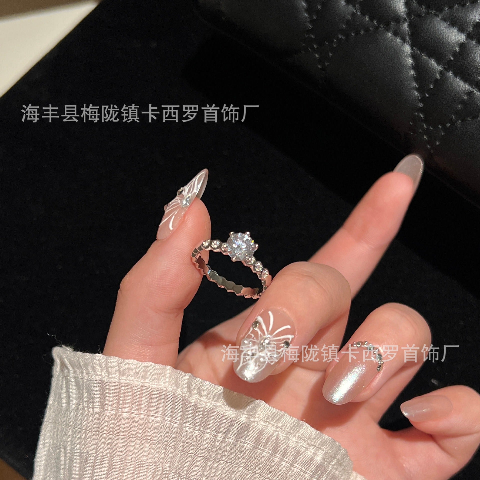 Wholesale Plated 18k Rose Gold Diamond Couple Ring
