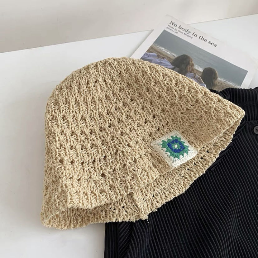 Wholesale Hook Flower Woven Hollow Pastoral Style Bucket Hat