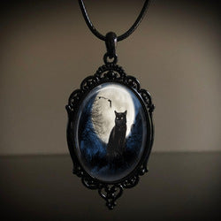 Wholesale Vintage Gothic style bat castle crow cross blood black cat church cemetery vampire vintage necklace
