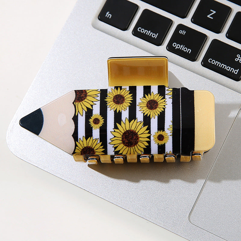 Wholesale PVC Pencil Claw Hair Clip Multi Color Cute Design Trendy Hair Accessory For Resale