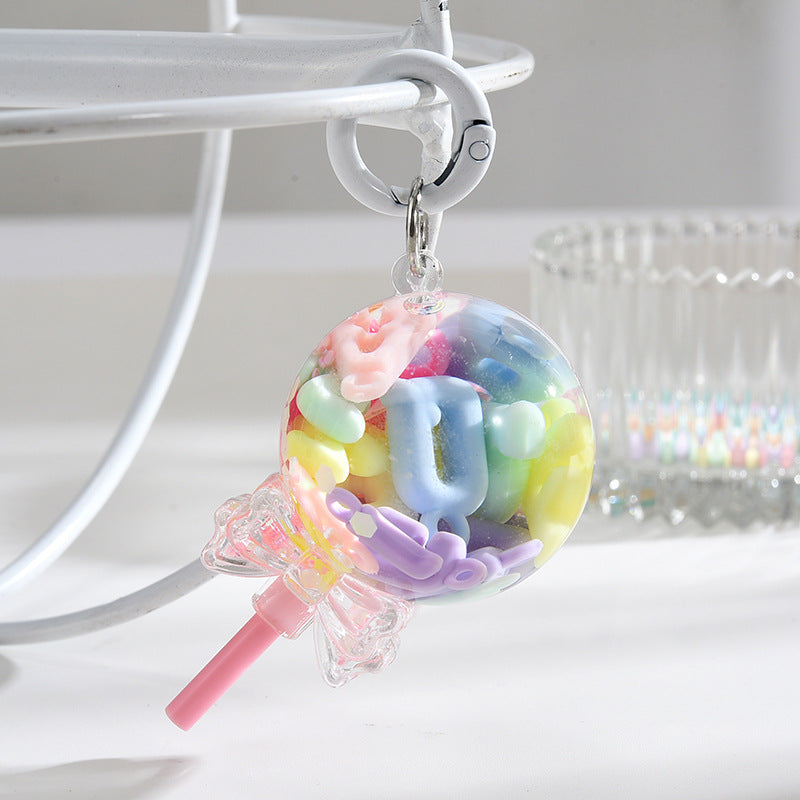 Lollipop de dados de maca al por mayor en llaves acrílicos de aceite