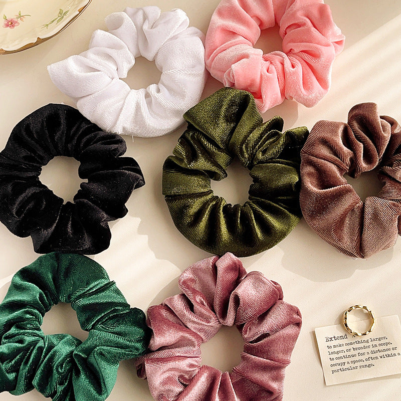 Wholesale Velvet Creative Zipper Pig Intestine Pleated Ponytail Head Rope