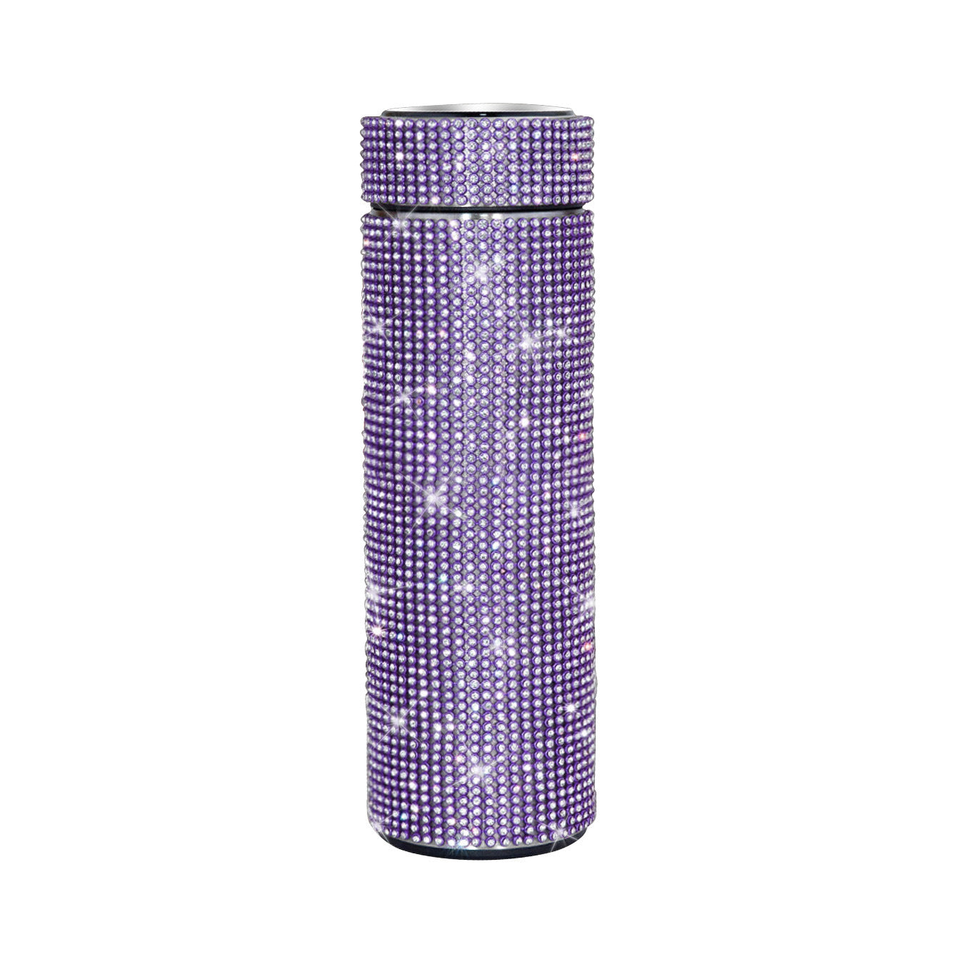 Wholesale 17oz Stainless Steel Diamond-encrusted Smart Thermos Cup with LED Temperature Display Straight Tumbler Cup