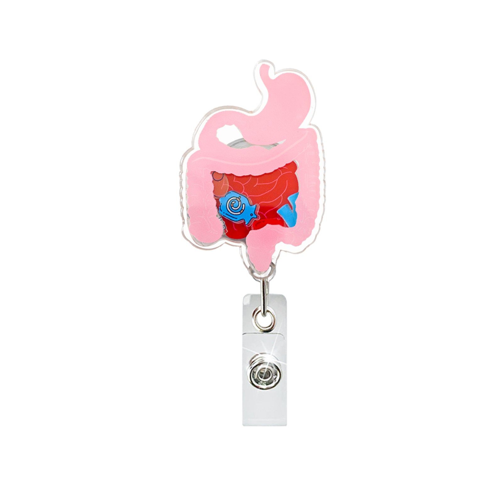 Wholesale Quicksand acrylic badge reel retractable easy to pull