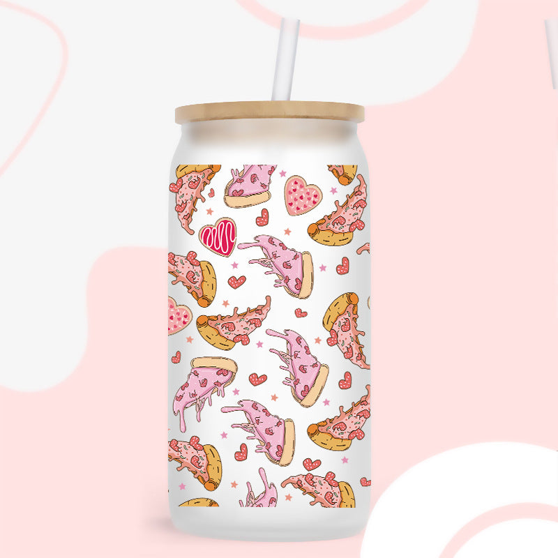 Wholesale Pizza drinks and food series 16oz Cup UV DTF Wraps