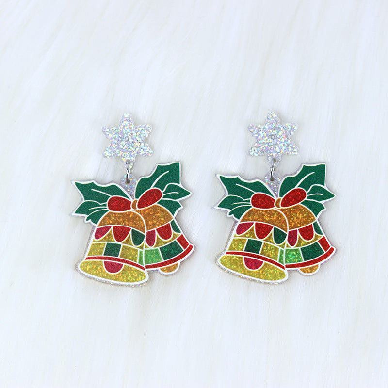 Wholesale Christmas Santa Claus Sweater Bells Acrylic Earrings