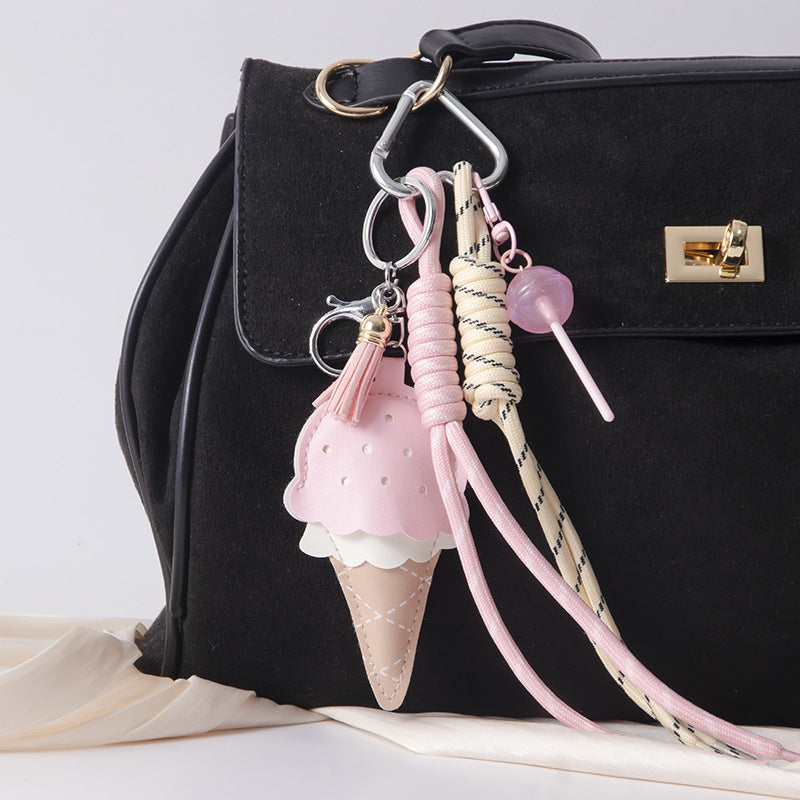 Wholesale Ice cream pendant mini lollipop bag charm