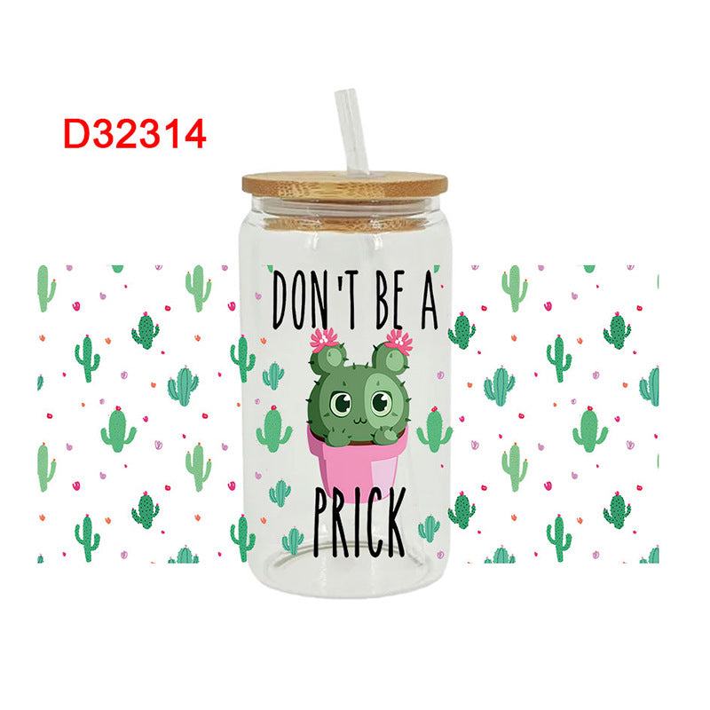 Wholesale Uv Transfer Sticker Glass Cup 16oz Cup UV DTF Wraps