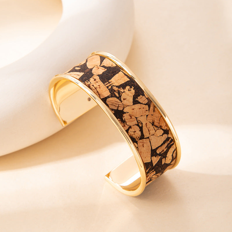 Wholesale Graffiti Cartoon flower Wide Edge Open Bracelet