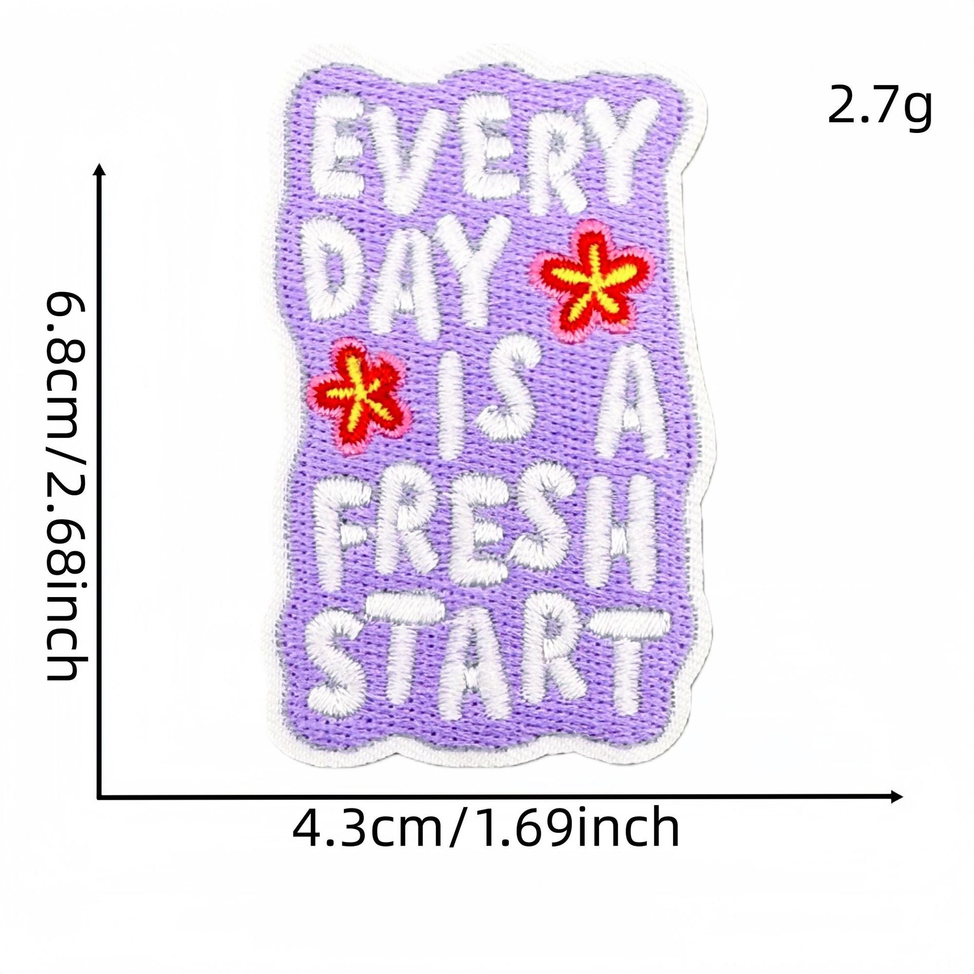 Wholesale Purple Graffiti Inspirational Embroidered Patch Iron On Applique For Clothing Bags DIY Craft