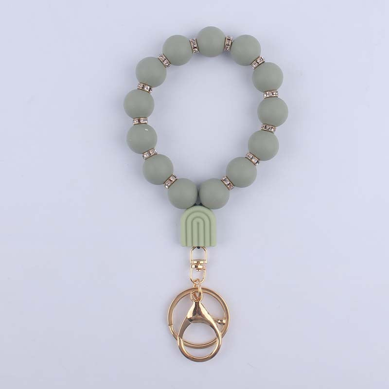 Wholesale Cartoon Creative DIY Bright Silicone Beaded Keychain