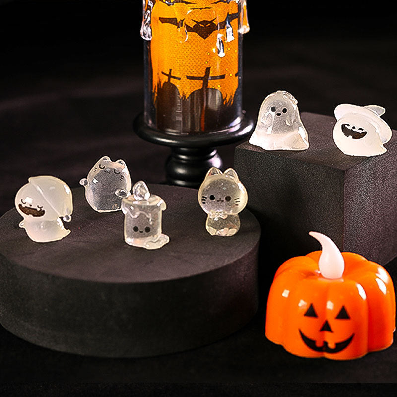Wholesale Cute Resin  Ghost Cat Figurine – Glow-in-the-Dark DIY Pendant for Home Decor,  Party Gift,  Craft Supply