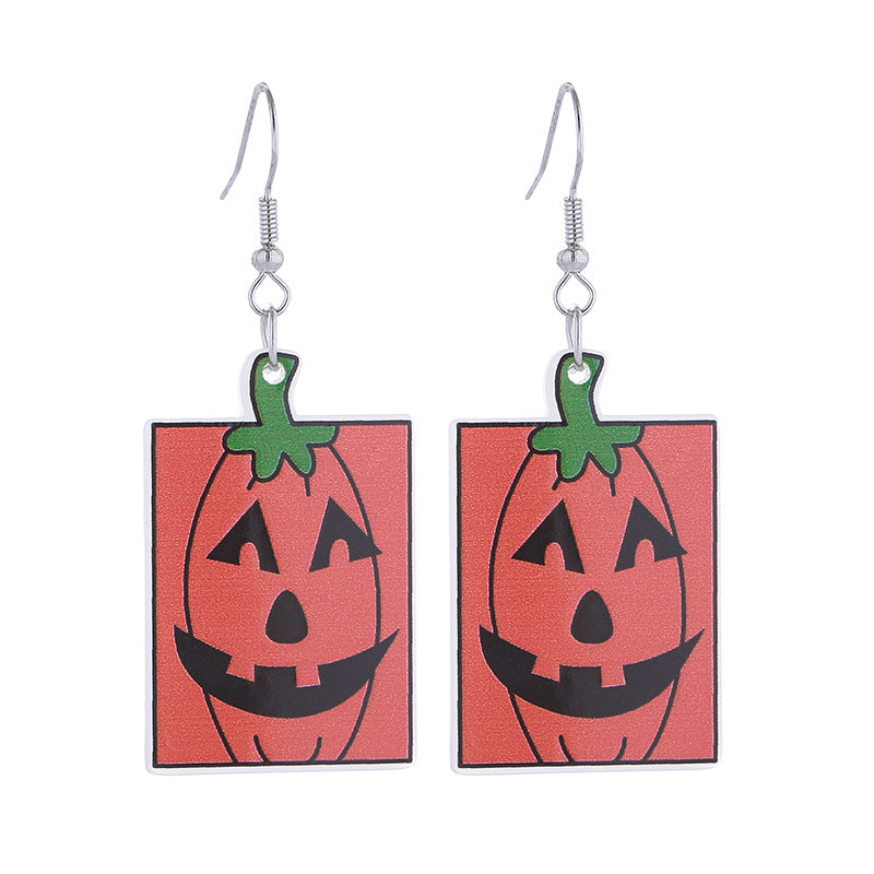 Wholesale Acrylic Pumpkin Head Luminous Earrings
