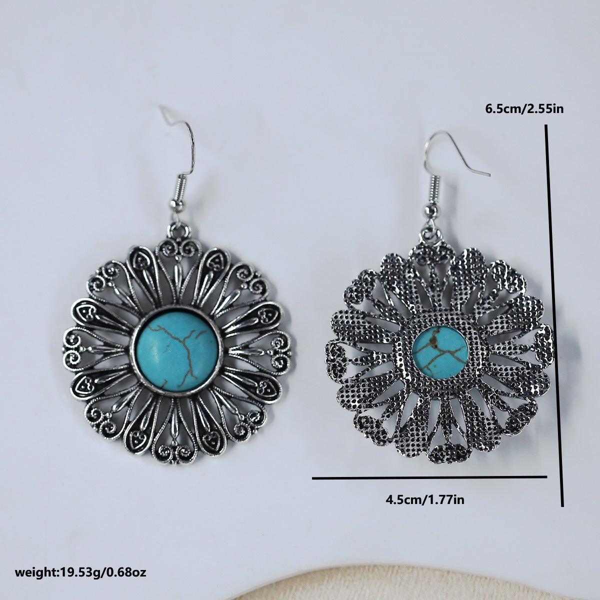 Wholesale Bohemian Ethnic Style Turquoise Geometric Earrings