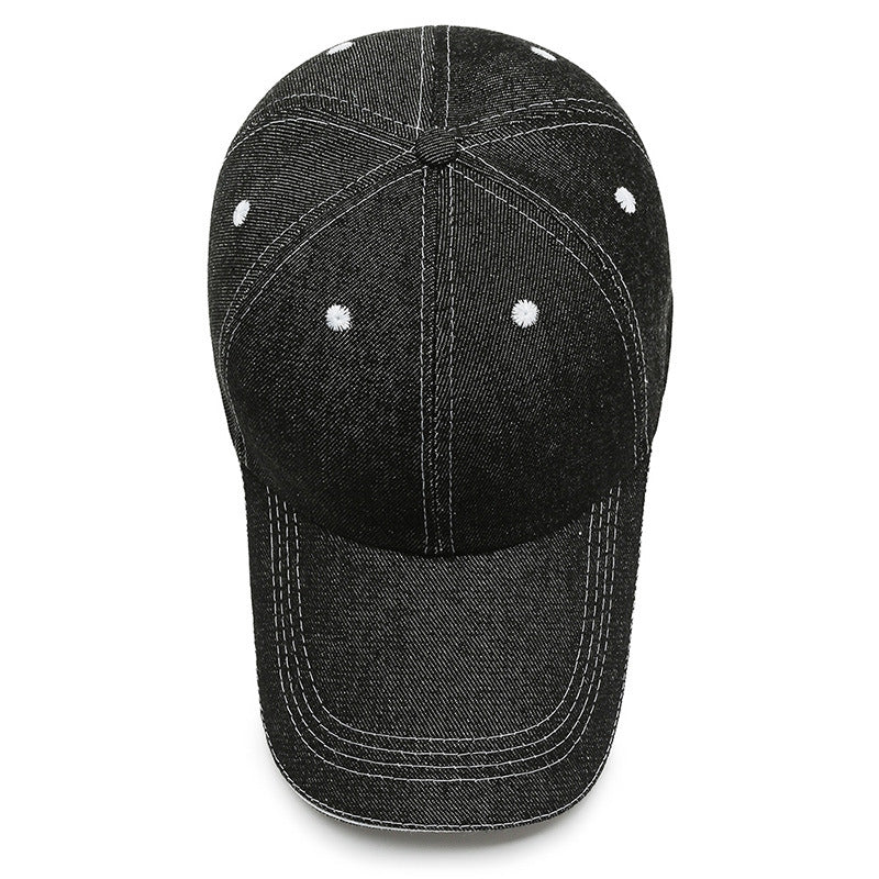 Wholesale Denim baseball cap outdoor solid color round top wide brim sun hat