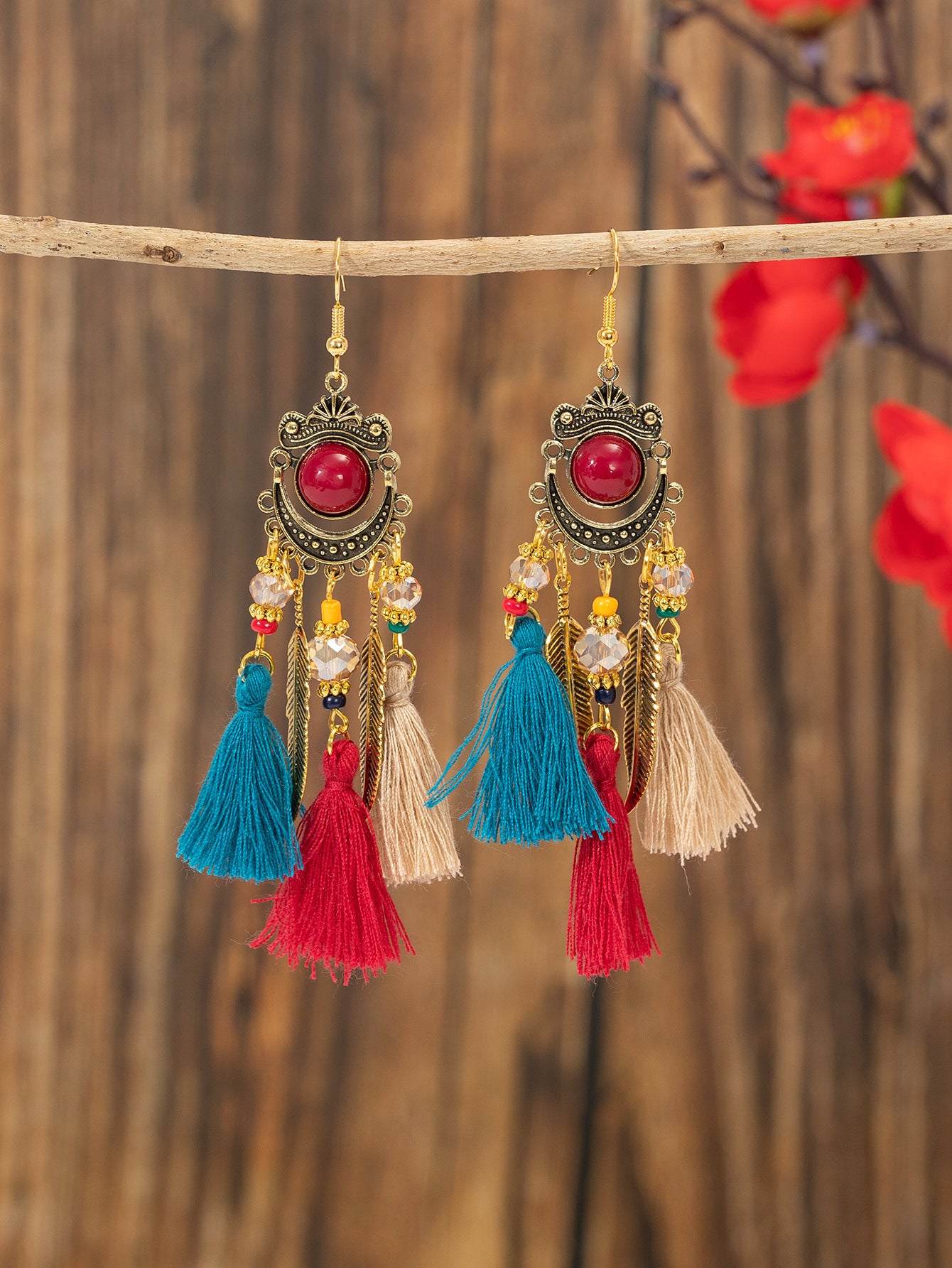 Wholesale Ethnic retro long tassel earrings