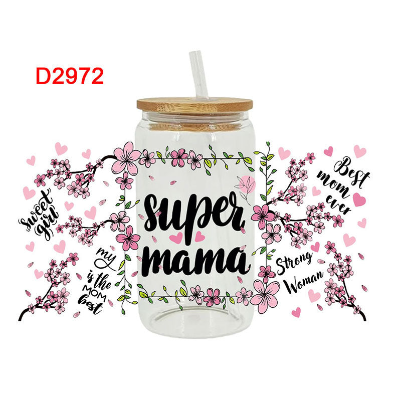 Wholesale Colorful Flower Series 16oz Cup UV DTF Wraps