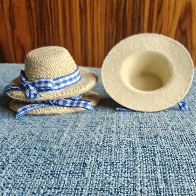 Wholesale 10pcs Mini  Straw Hat Small Straw Hat Doll Accessories