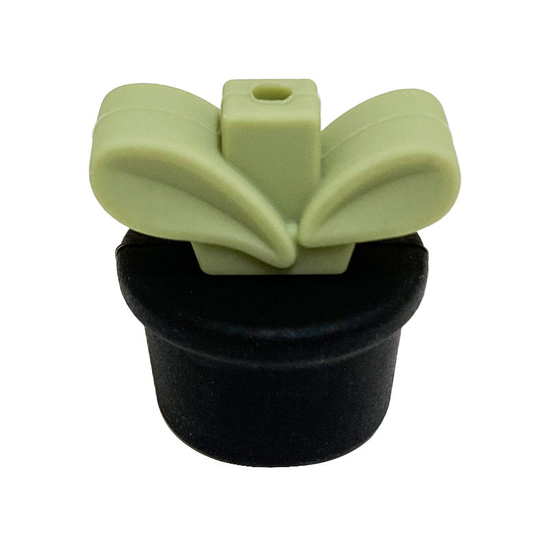 Wholesale Flower Pot Grass Silicone Beads
