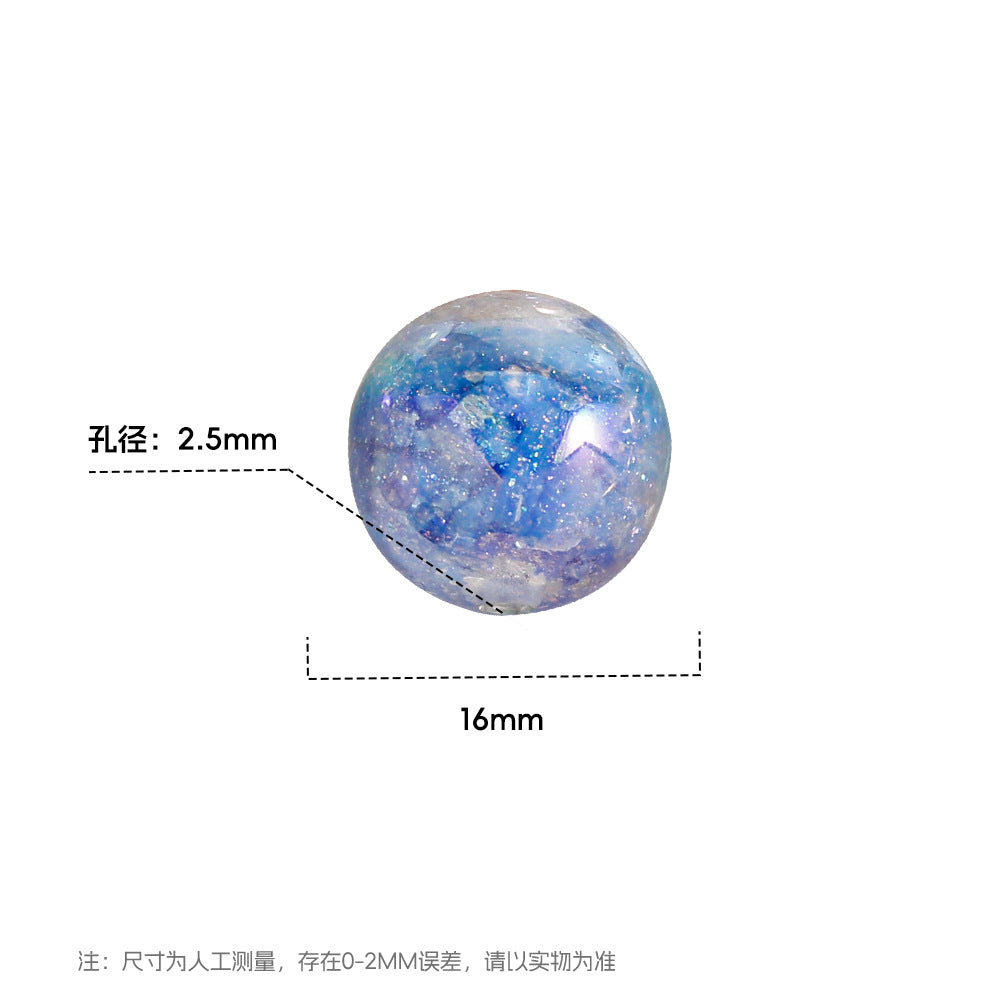 Wholesale 20pcs Luminous colored glass brocade Acrylic Beads