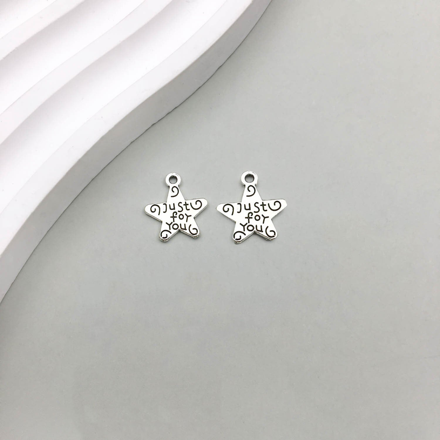 Wholesale 1 Antique Silver Alloy Star Series Simulation Hollow Pentagram DIY Pendant