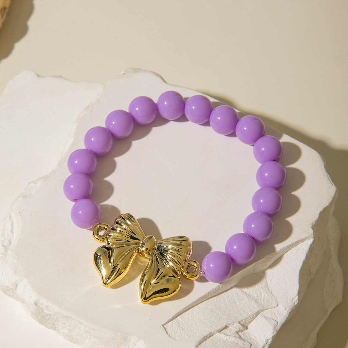 Wholesale 10pcs Summer Dopamine Colorful Bow Acrylic Bracelet