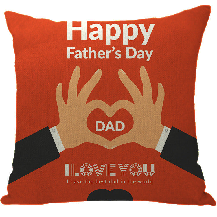 Batch Father's Day Pillow Blue Plaid Letter Sofa Bedside Linen Pillow Case