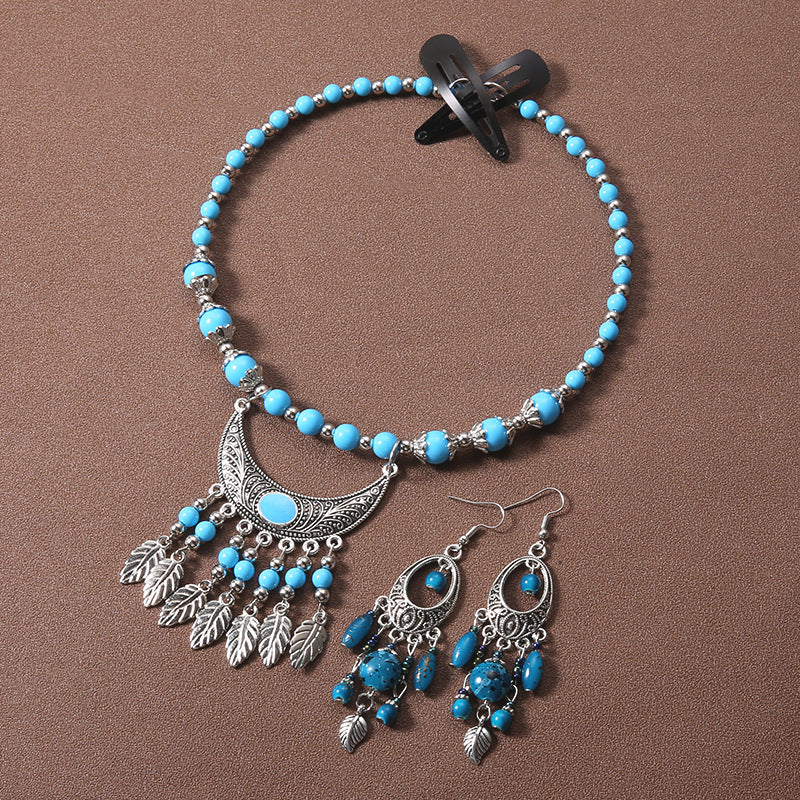 Wholesale Bohemian retro ethnic style ancient silver earrings