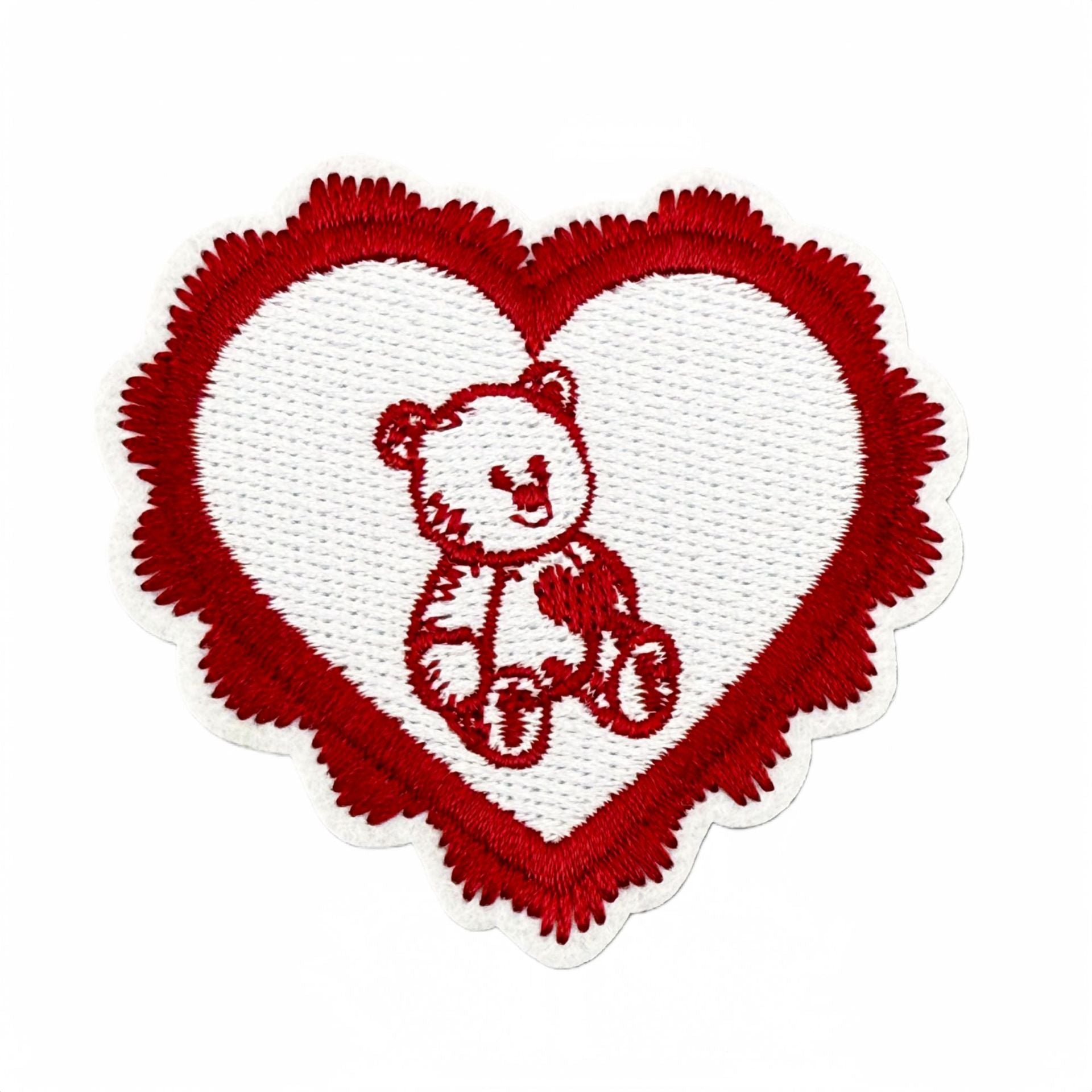 Wholesale Retro Red Valentine Embroidered Fabric Patch Ins Style Clothing Applique For DIY Craft And Resale
