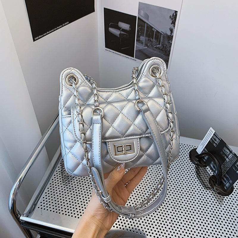 Wholesale Fashion Diamond Chain Small Square Bag Simple Crossbody Bag