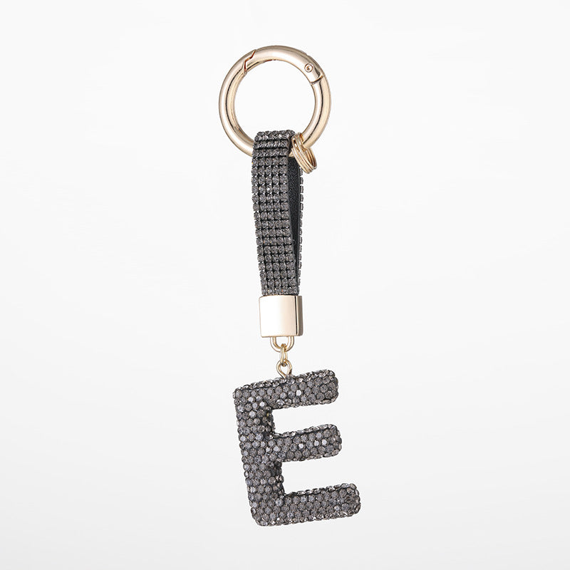 Wholesale Pottery Clay Water Diamond Alloy Dot Diamond Letter Keychain