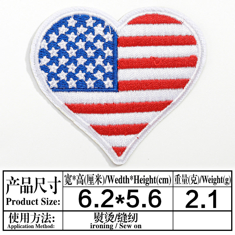 Wholesale Independence Day flag colorful and diverse embroidery DIY patches