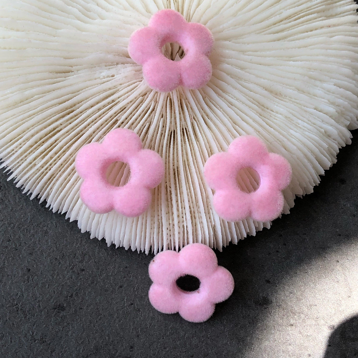 Wholesale 10PCS Flocking Small Flowers DIY Jewelry Accessories Beads