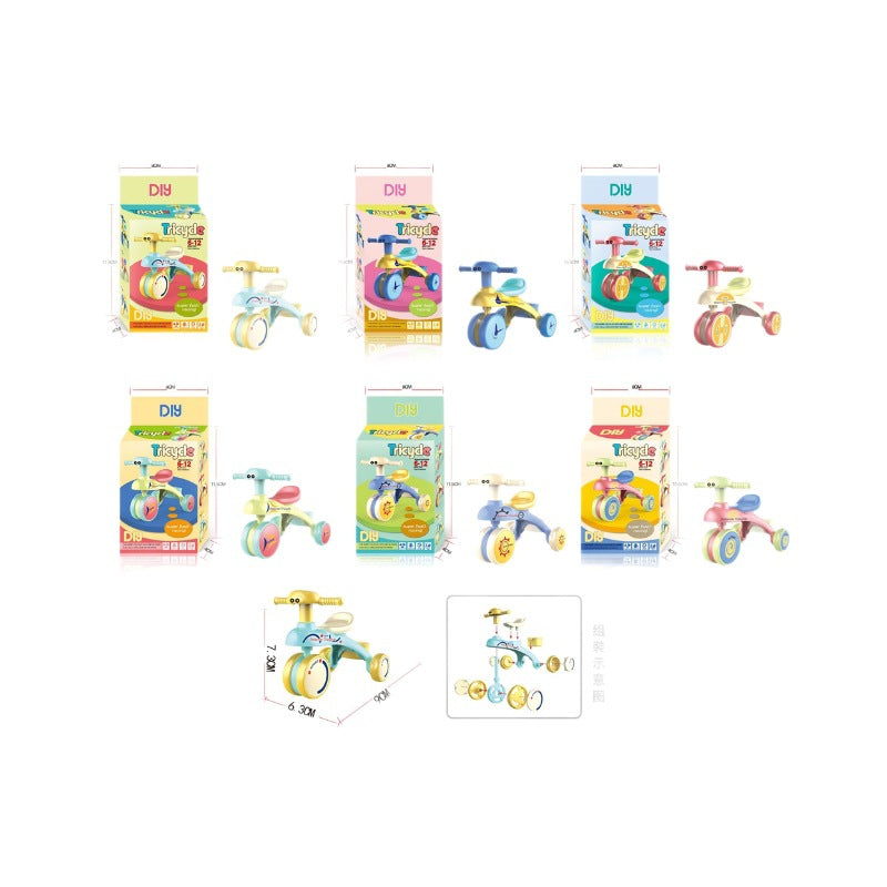 Wholesale  cartoon children' s assembled toys cute balance car mini  toys dollhouse accessories