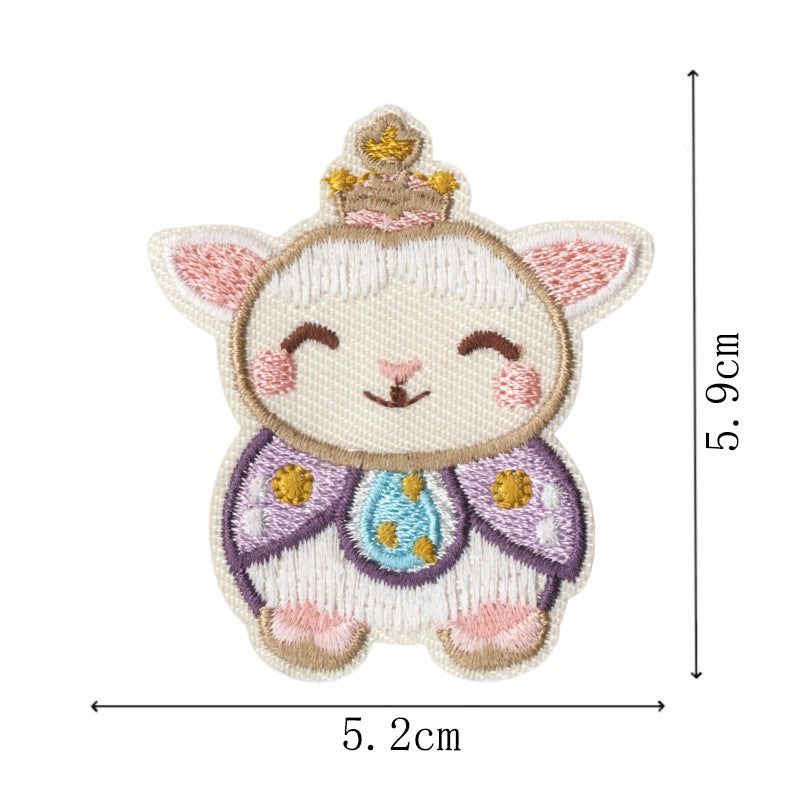 Wholesale Cartoon Lamb Embroidered Iron On Patches Set Of 9 Decorative Clothing Repair Accessory DIY Gift And Boutique Resale