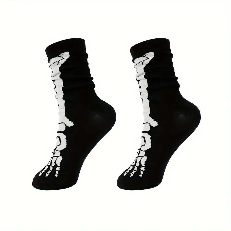 Wholesale Halloween Skull Pumpkin Cartoon Print Casual Socks Men's and Women's Medium Socks
