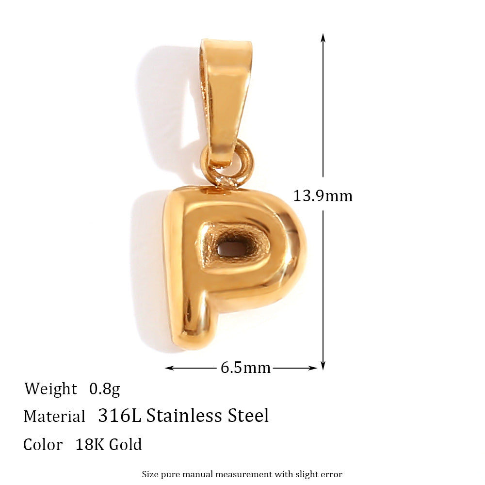 Wholesale Mini Bubble English Stainless Steel Plated 18K Gold DIY Matching Accessories Pendant